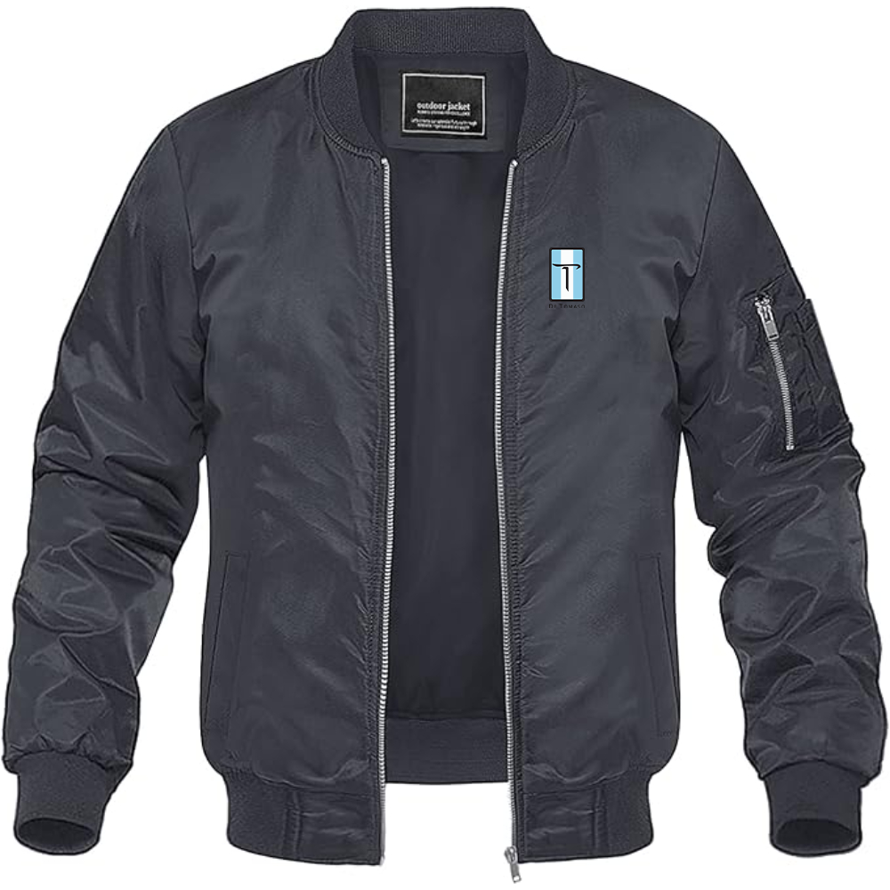Men's De Tomaso Logo Lightweight Bomber Jacket Windbreaker Softshell Varsity Jacket Coat