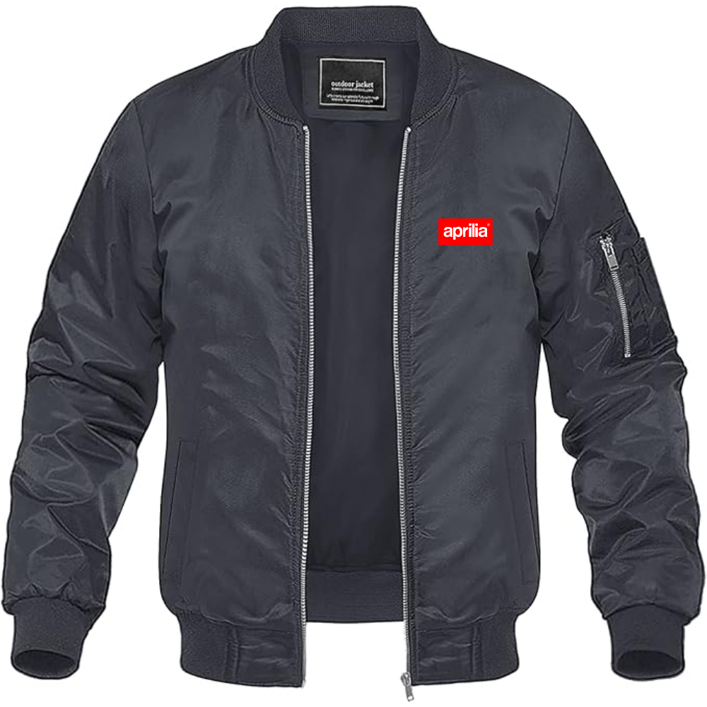 Men's Aprilia Logo Lightweight Bomber Jacket Windbreaker Softshell Varsity Jacket Coat