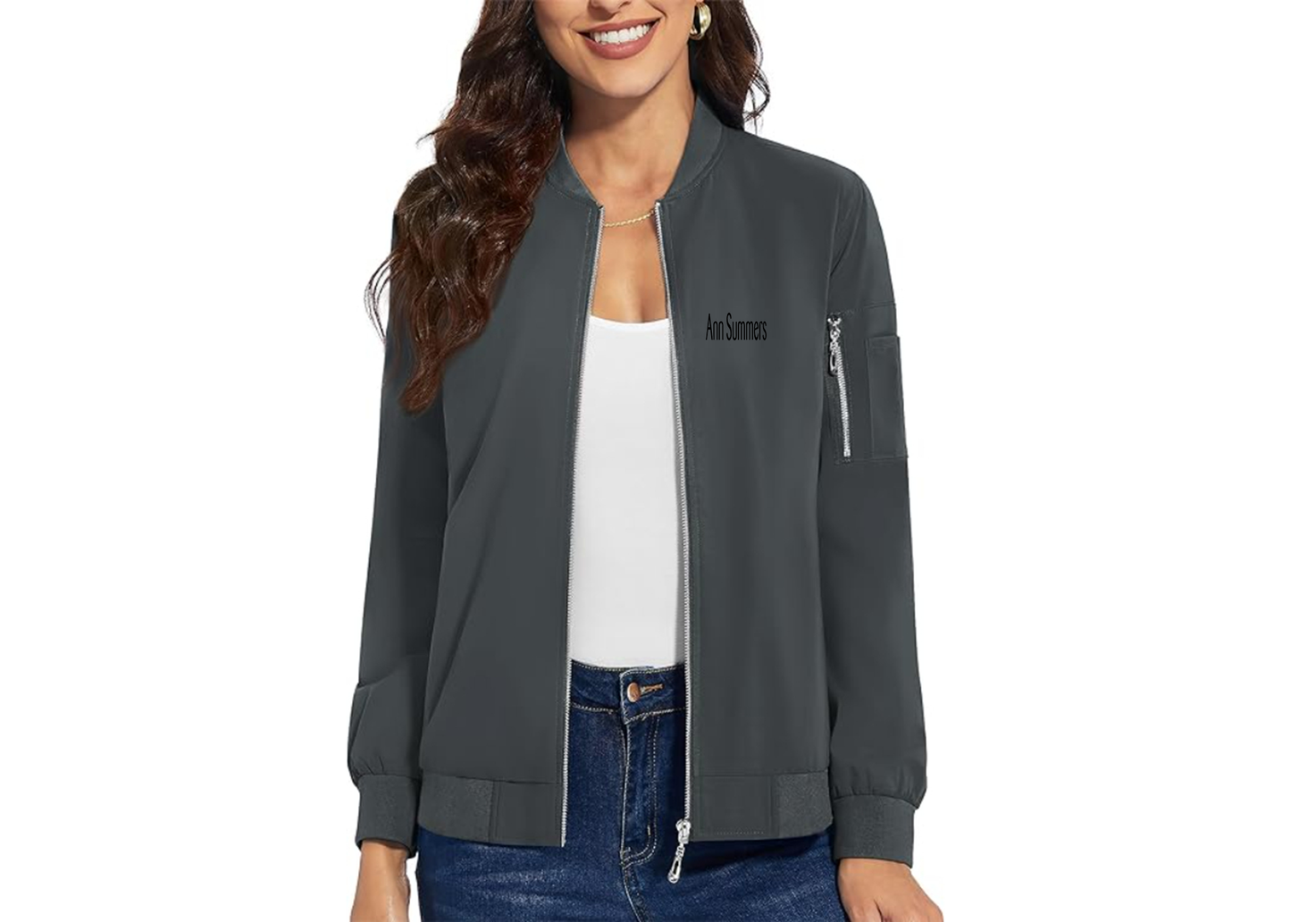 Women's Ann Summers Premium Bomber Jacket with Polished Detailing and Functional Sleeve Pocket Modern Luxury Outerwear