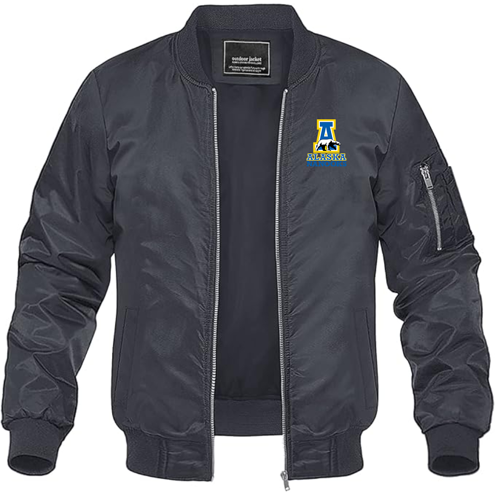Men's Alaska Nanooks Lightweight Bomber Jacket Windbreaker Softshell Varsity Jacket Coat