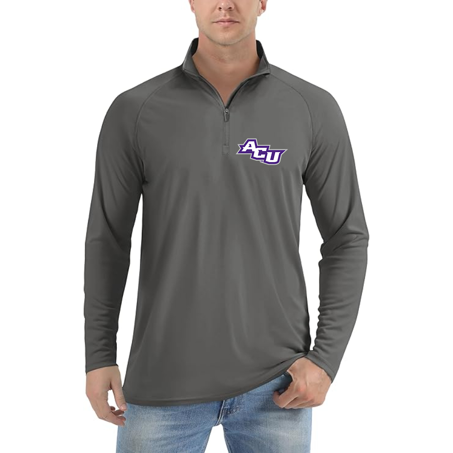 Men's Abilene Christian Wildcats   Lightweight Quarter-Zip Athletic Shirt Long Sleeve Performance Wear