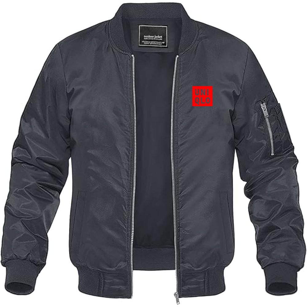 Men's Uniqlo Logo Lightweight Bomber Jacket Windbreaker Softshell Varsity Jacket Coat