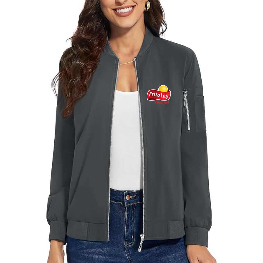 Women's Frito Lay Premium Bomber Jacket with Polished Detailing and Functional Sleeve Pocket Modern Luxury Outerwear