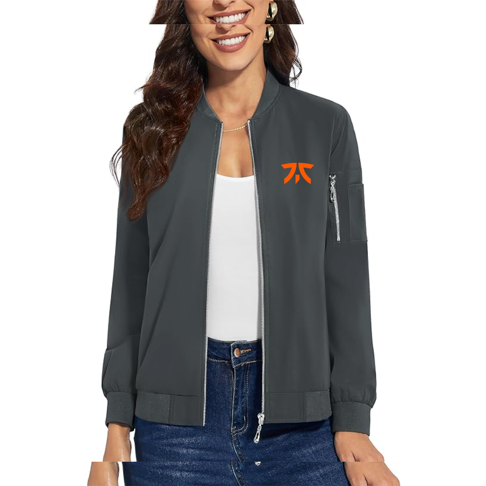 Women's Fnatic Thumbnail Premium Bomber Jacket with Polished Detailing and Functional Sleeve Pocket Modern Luxury Outerwear