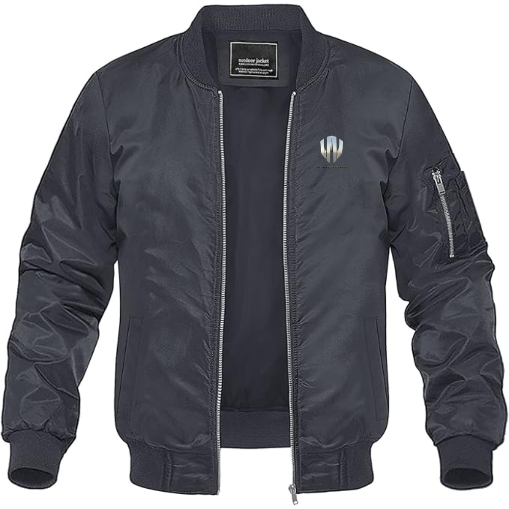 Men's  W Motors Logo Lightweight Bomber Jacket Windbreaker Softshell Varsity Jacket Coat