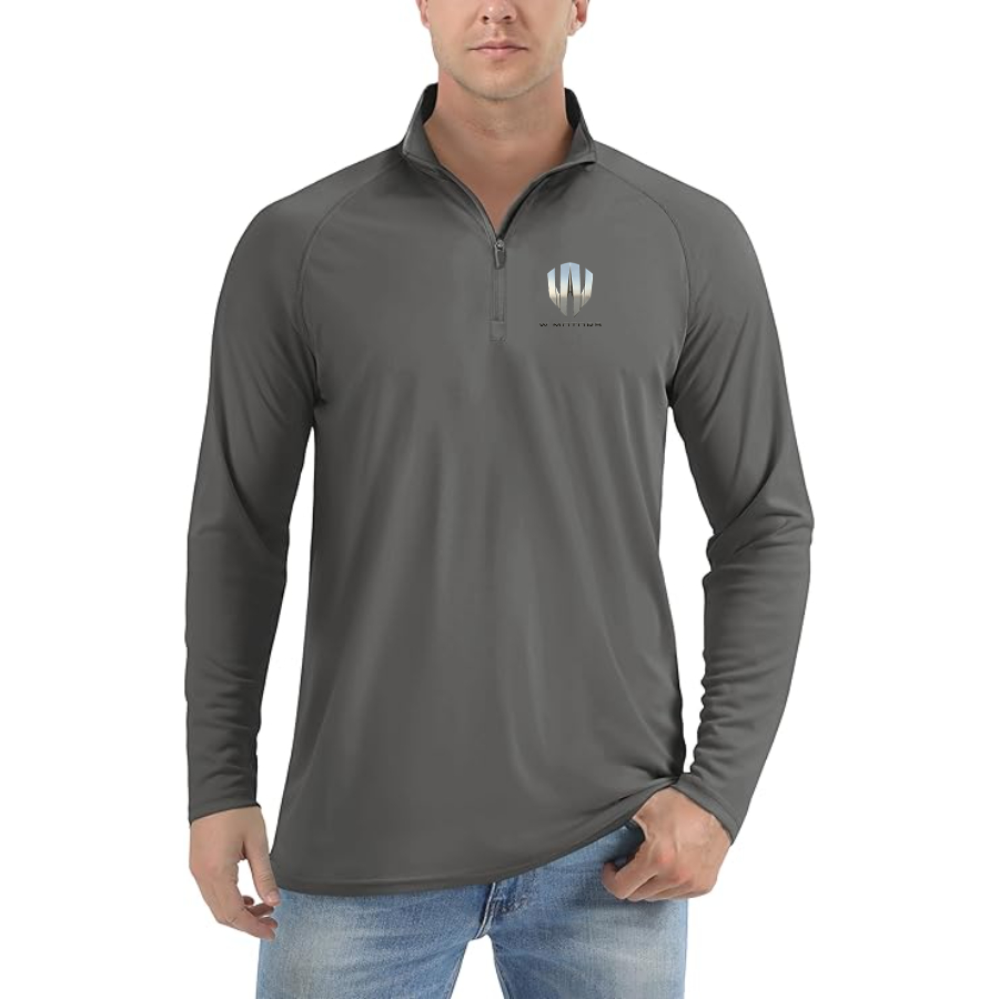 Men's W Motors Logo  Lightweight Quarter-Zip Athletic Shirt Long Sleeve Performance Wear