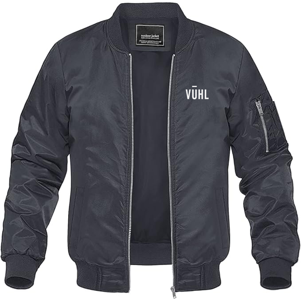 Men's VUHL Logo Lightweight Bomber Jacket Windbreaker Softshell Varsity Jacket Coat