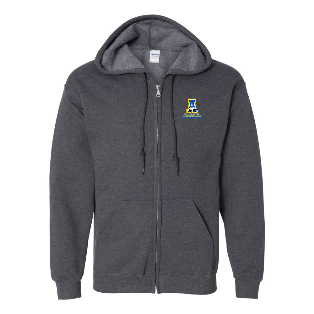 Men's Alaska Nanooks Gildan  Heavy Blend Full Zip Hooded Sweatshirt