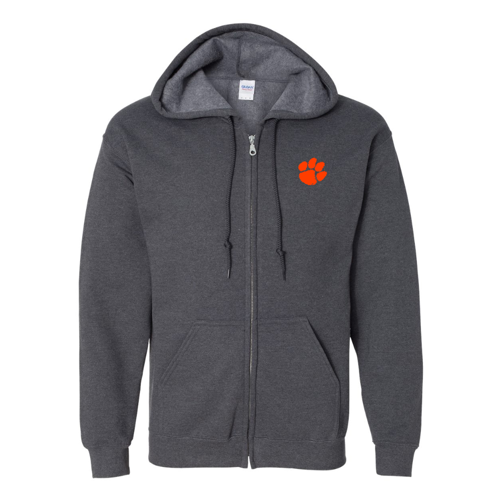 Men's  Clemson Tigers Gildan  Heavy Blend Full Zip Hooded Sweatshirt