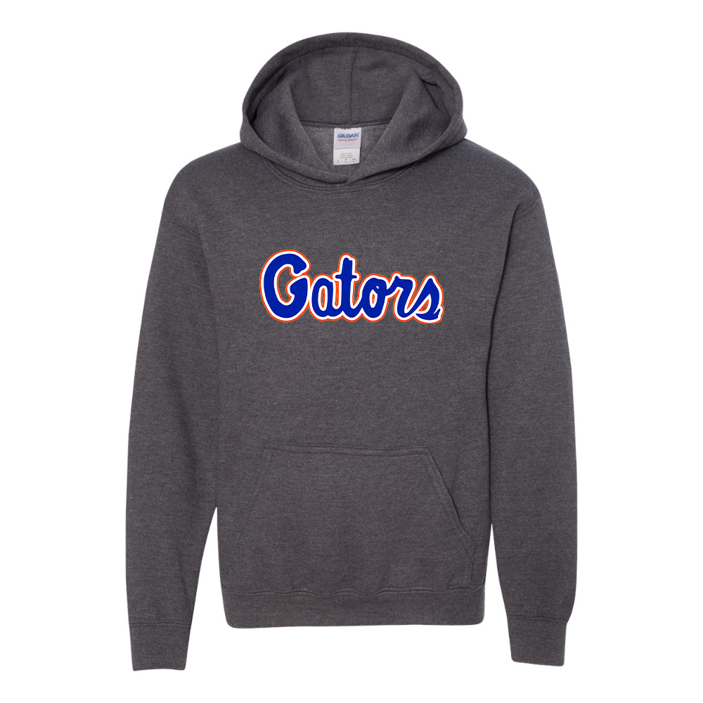 Youth   Florida Gators Script  Gildan Heavy Blend  Hooded Sweatshirt
