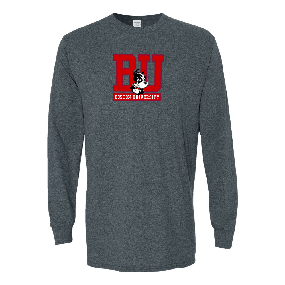 Men's Boston University Terriers Gildan Heavy Cotton Long Sleeve T-Shirt