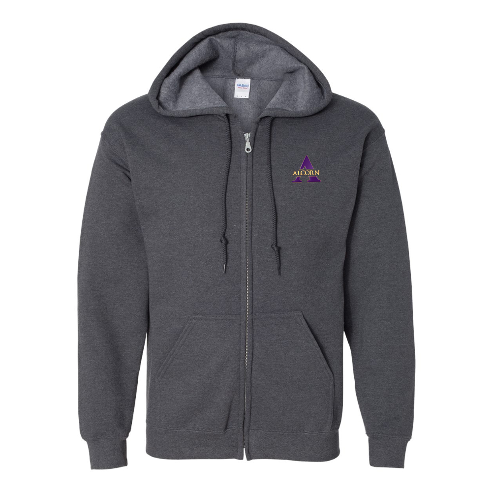 Men's Alcorn State Braves   Gildan  Heavy Blend Full Zip Hooded Sweatshirt