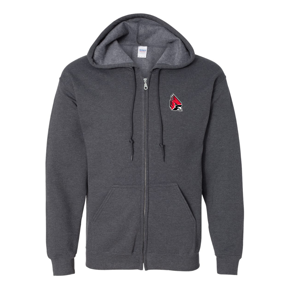 Men's  Ball State Cardinals Gildan  Heavy Blend Full Zip Hooded Sweatshirt