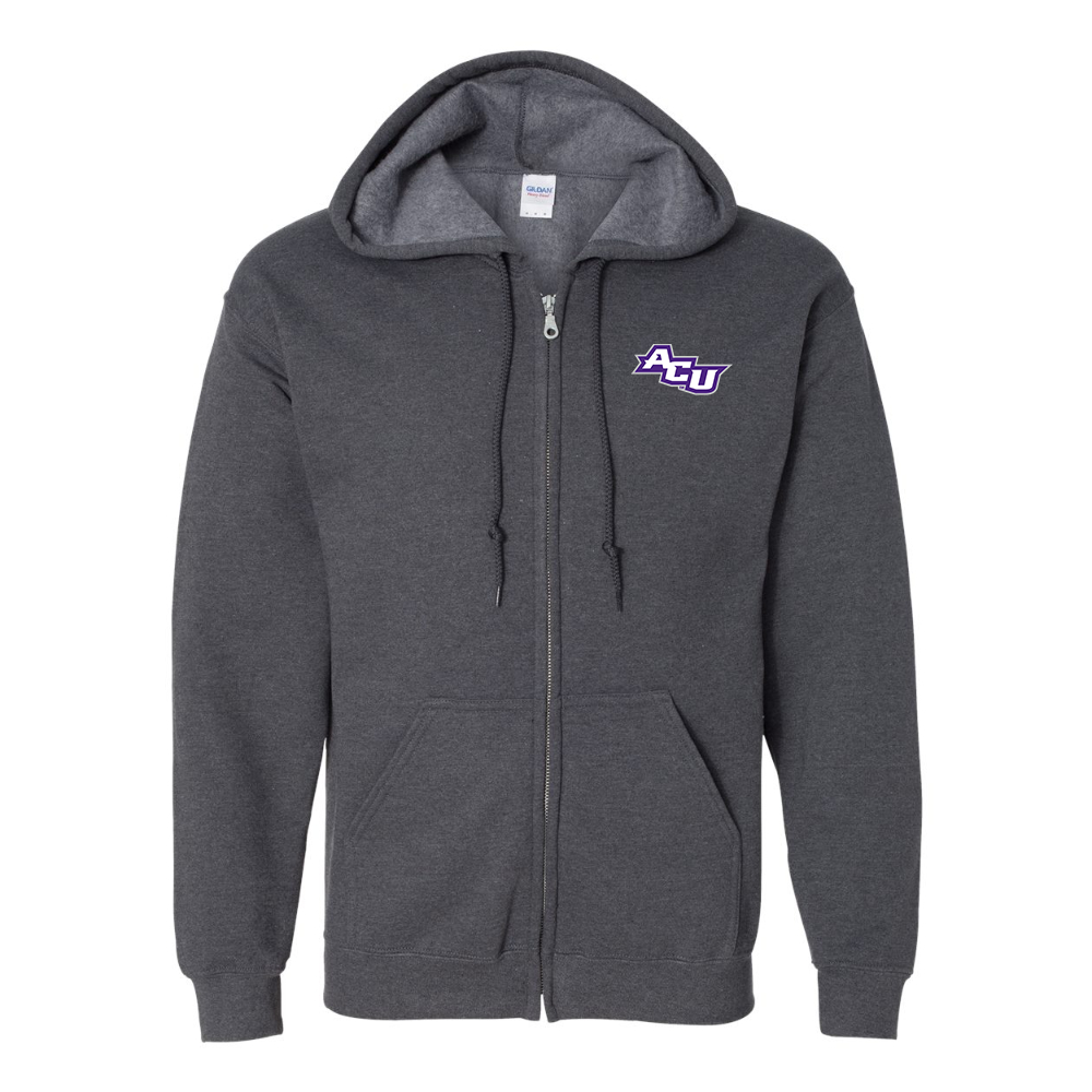 Men's Abilene Christian Wildcats   Gildan  Heavy Blend Full Zip Hooded Sweatshirt