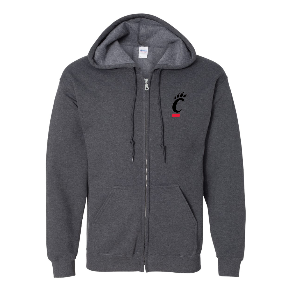 Men's  Cincinnati Bearcats Gildan  Heavy Blend Full Zip Hooded Sweatshirt