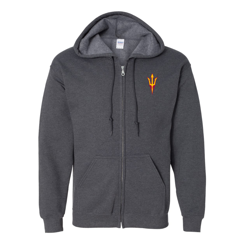 Men's  Arizona State Sun Devils Gildan  Heavy Blend Full Zip Hooded Sweatshirt