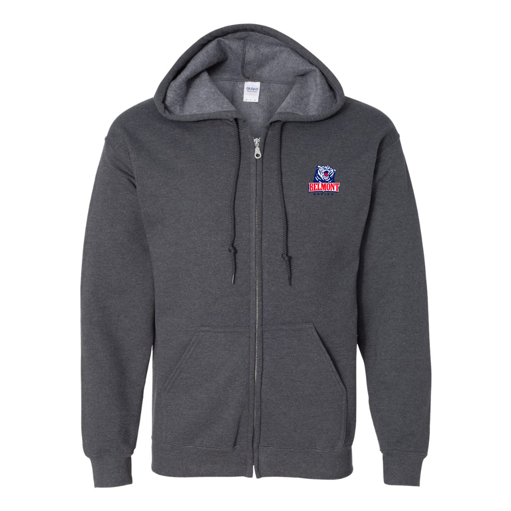 Men's  Belmont Bruins   Gildan  Heavy Blend Full Zip Hooded Sweatshirt