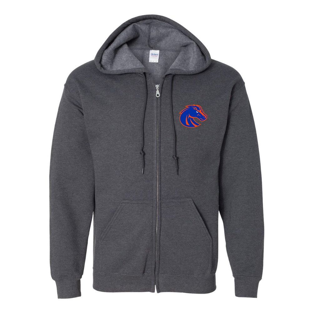 Men's Boise State Broncos   Gildan  Heavy Blend Full Zip Hooded Sweatshirt