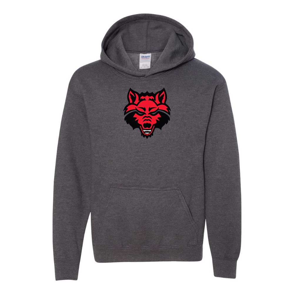 Youth Arkansas State Red Wolves Gildan Heavy Blend  Hooded Sweatshirt