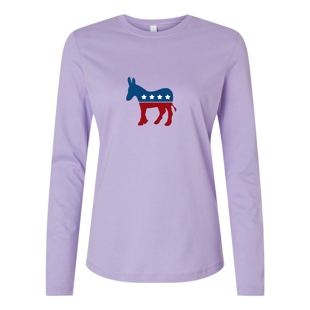 BELLA CANVAS Women’s Democrat Election Symbol Jersey Long Sleeve Tee