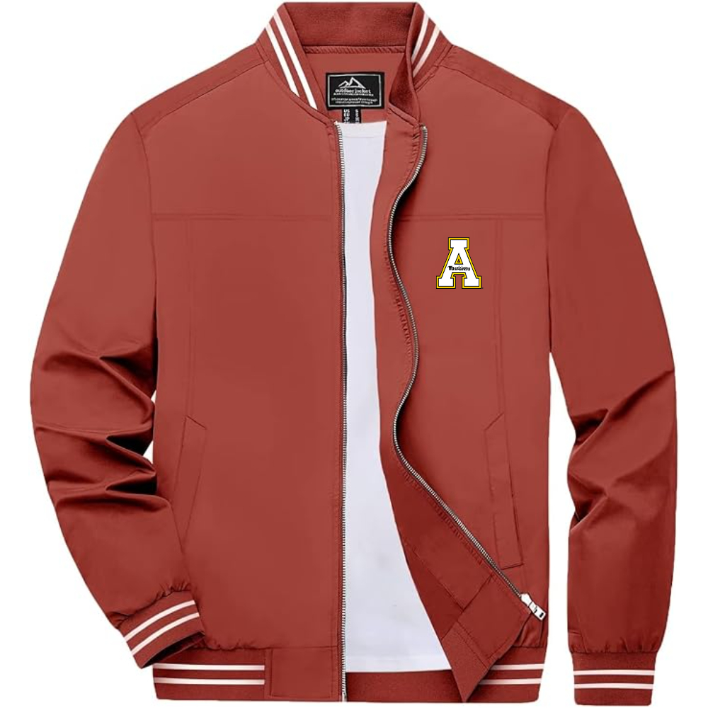 Appalachian State Mountaineers Lightweight Zip-Up Bomber Jacket with Ribbed Collar and Cuffs Versatile Casual Outerwear