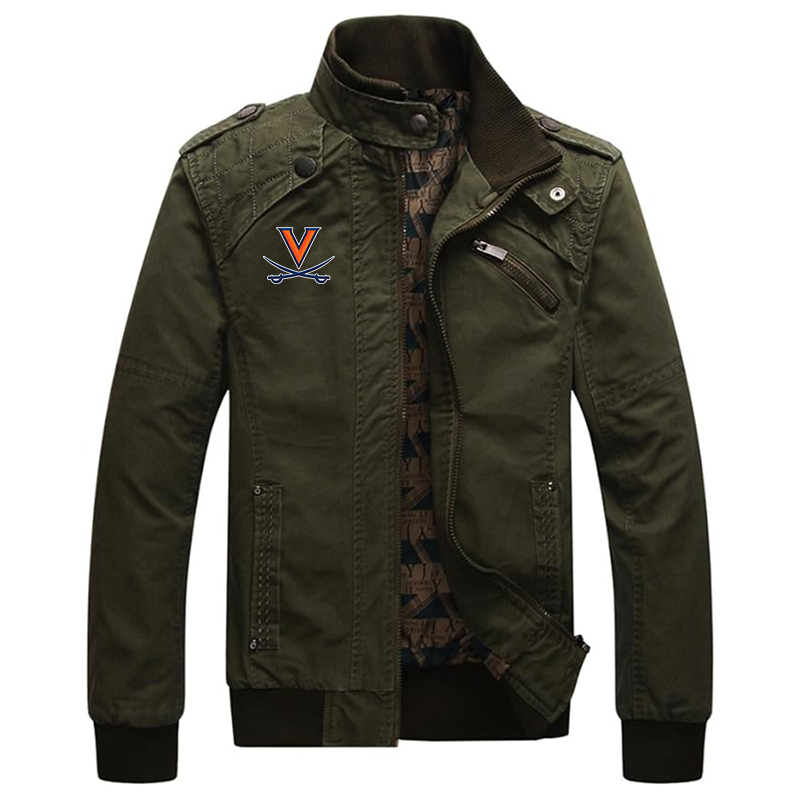 Men's (Design Here) Dwar Casual Washed Cotton Military Outdoor Jackets with Shoulder Straps