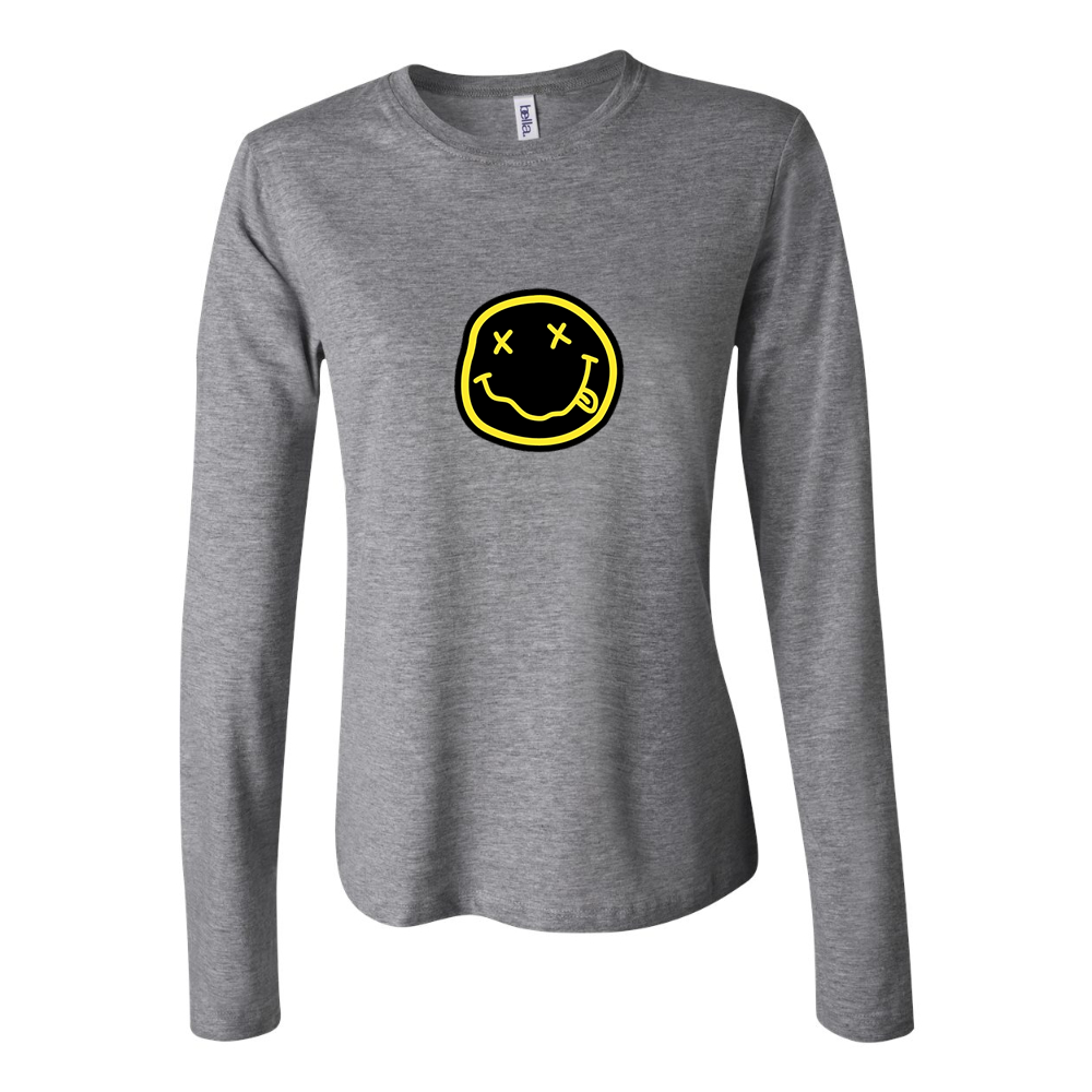 BELLA CANVAS Nirvana Yellow and Black Face Jersey Long Sleeve Tee