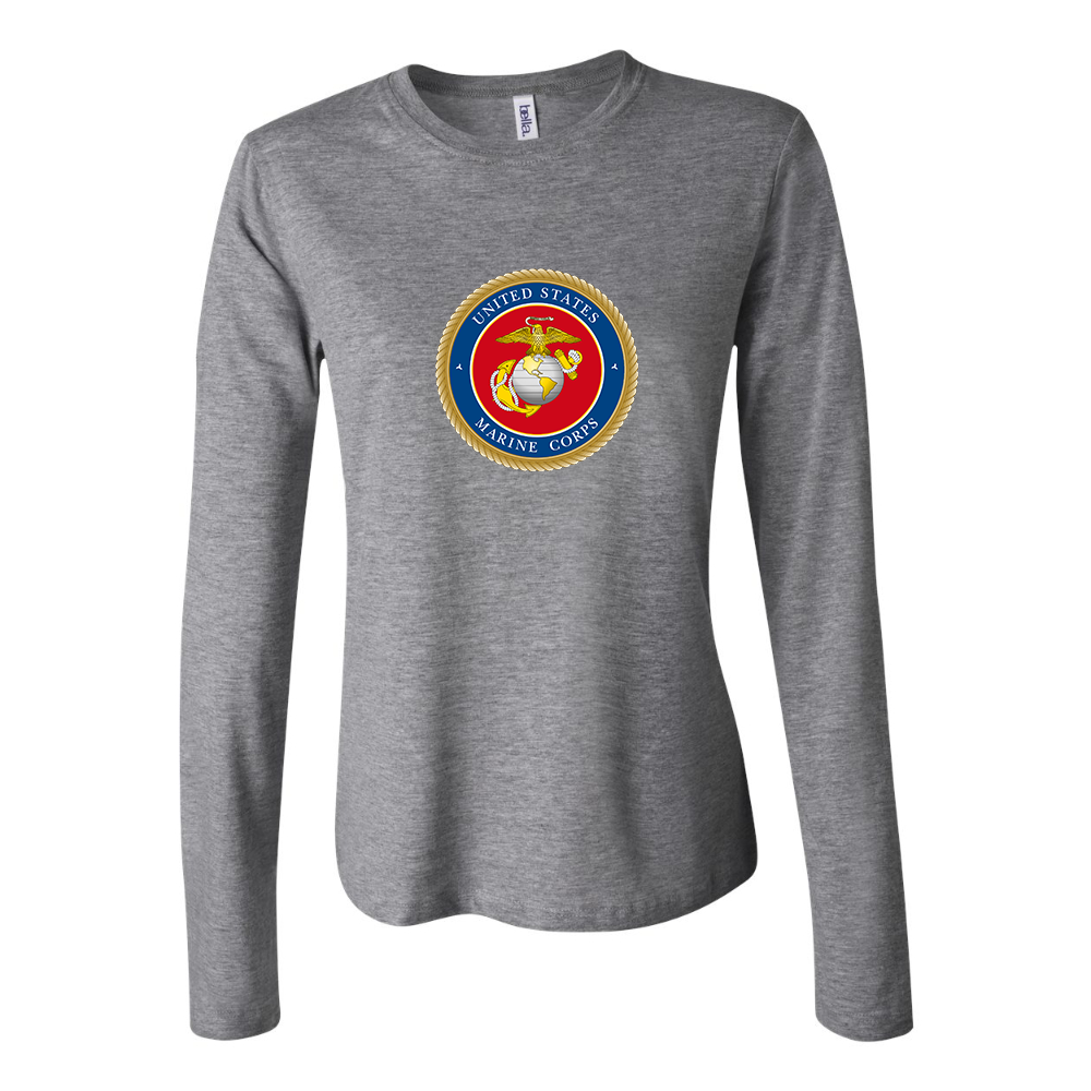 BELLA CANVAS Women’s USMC Emblem Jersey Long Sleeve Tee