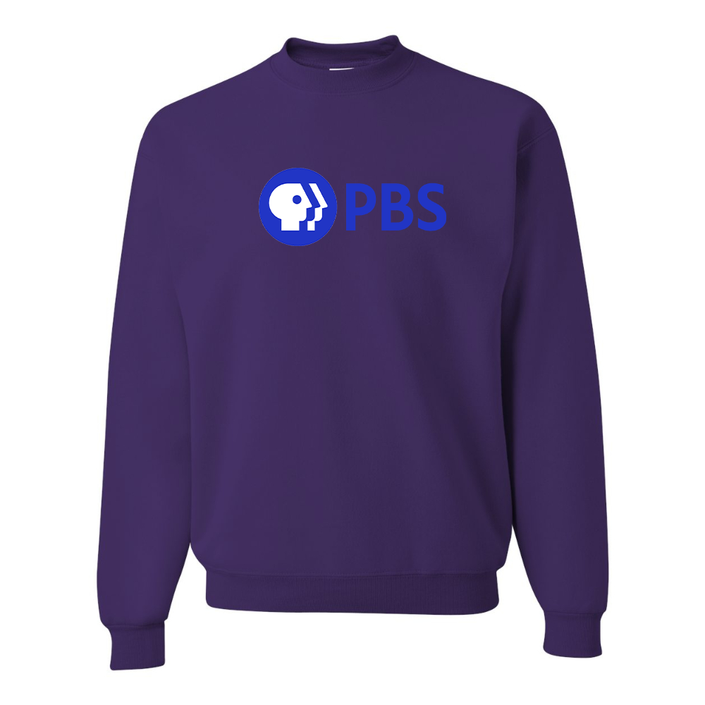 Men's  PBS Blue JERZEES NuBlend Crewneck Sweatshirt