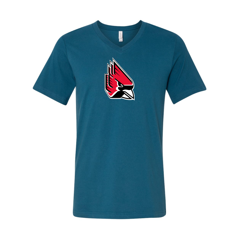 Ball State Cardinals BELLA  CANVAS - Jersey V-Neck T-Shirt