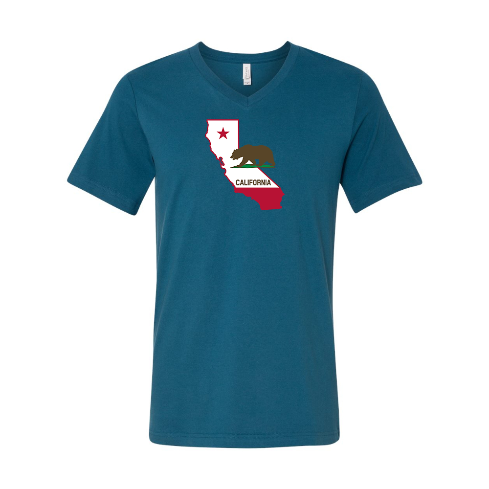 California Bear Map  BELLA  CANVAS - Jersey V-Neck T-Shirt