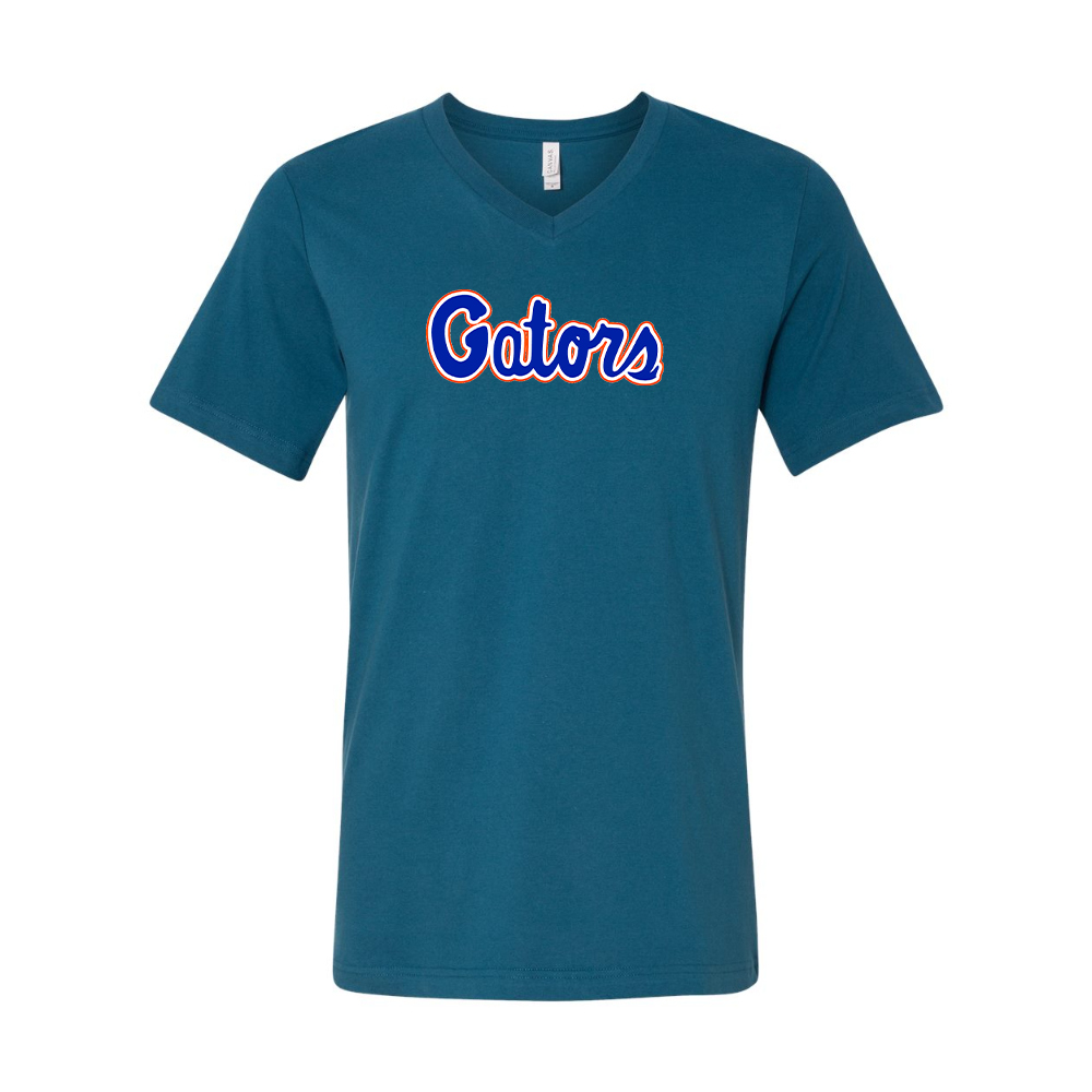 Florida Gators Script BELLA  CANVAS - Jersey V-Neck T-Shirt