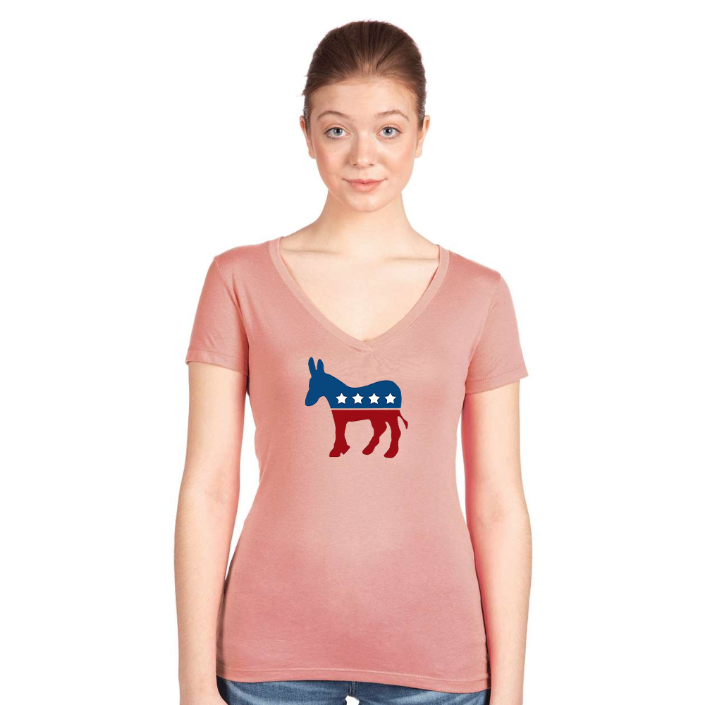 Women's Democrat Election Symbol Next Level V-Neck T-Shirt
