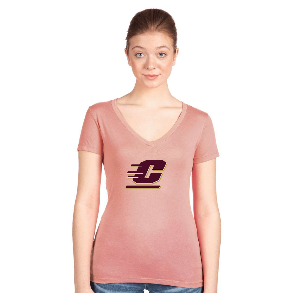 Women's Central Michigan Chippewas  Next Level V-Neck T-Shirt
