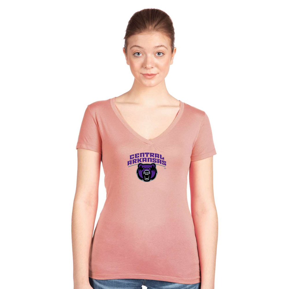 Women's Central Arkansas Bears  Next Level V-Neck T-Shirt