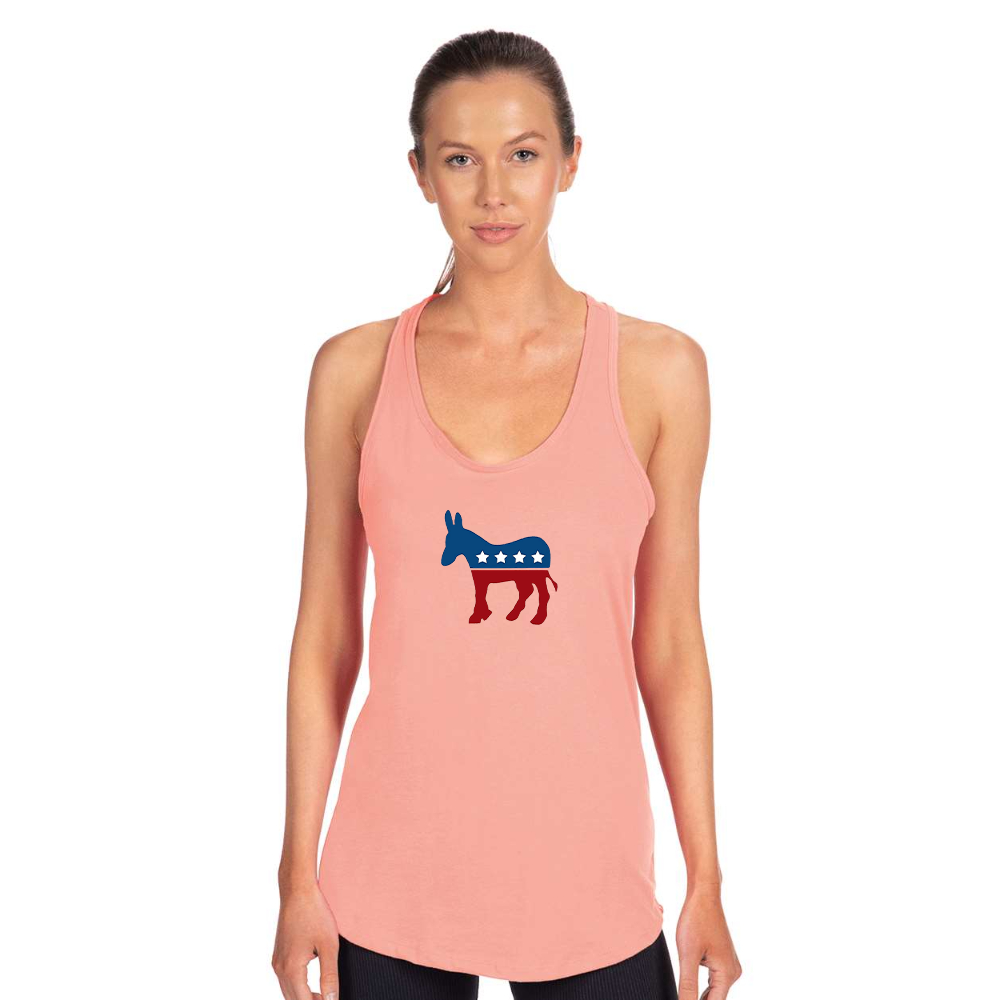 Women's Democrat Election Symbol Next Level Ideal Racerback Tank