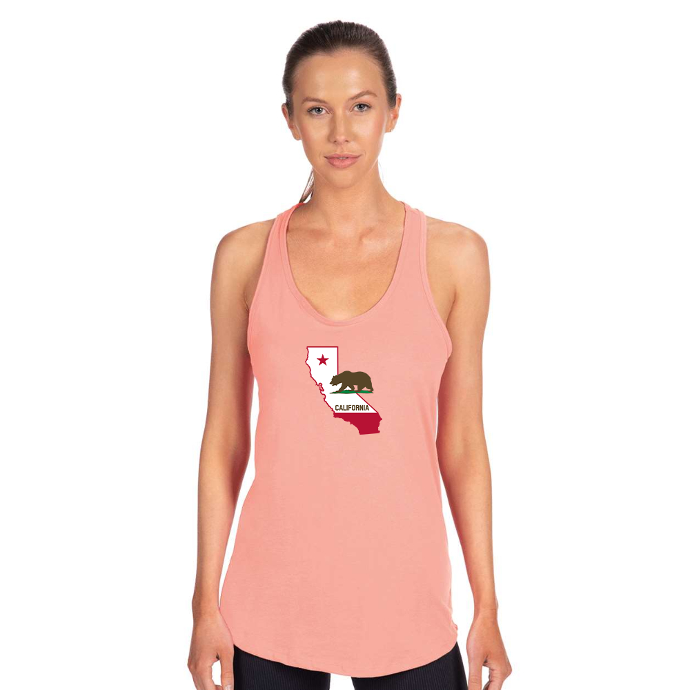 Women's  California Bear Map Next Level Ideal Racerback Tank