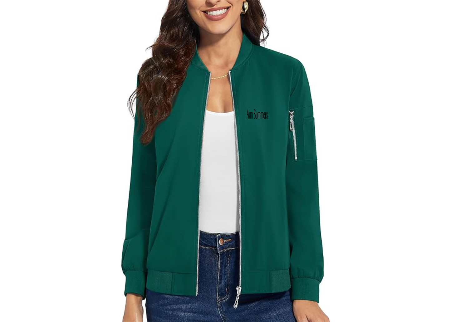 Women's Ann Summers Premium Bomber Jacket with Polished Detailing and Functional Sleeve Pocket Modern Luxury Outerwear