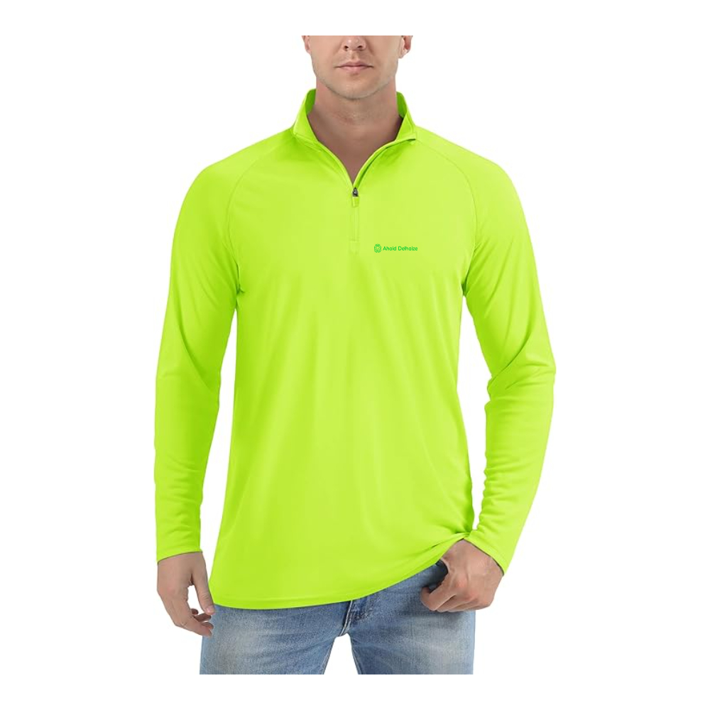 Men's  Ahold Delhaize Vertical Logo Lightweight Quarter-Zip Athletic Shirt Long Sleeve Performance Wear