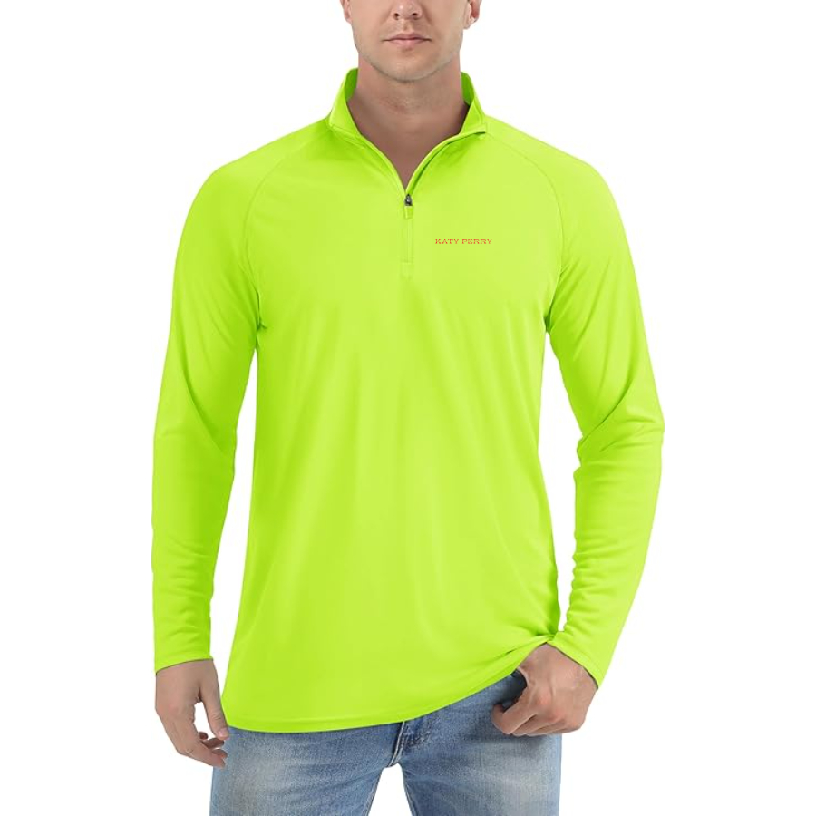 Men's Katy Perry  Logo Lightweight Quarter-Zip Athletic Shirt Long Sleeve Performance Wear