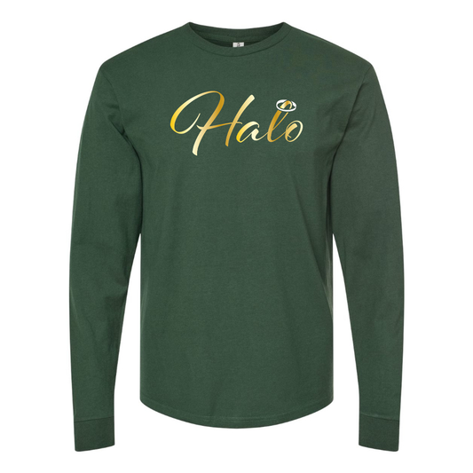 Men's Halo Logo Cotton Long Sleeve T-Shirt