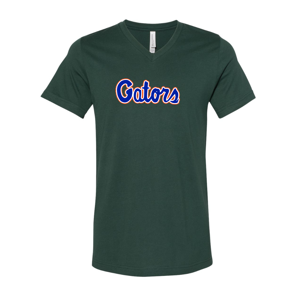 Florida Gators Script BELLA  CANVAS - Jersey V-Neck T-Shirt