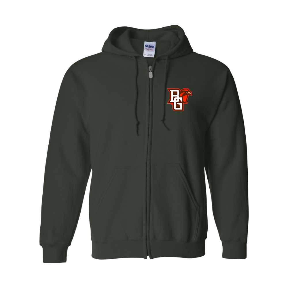 Men's Bowling Green Falcons  Gildan  Heavy Blend Full Zip Hooded Sweatshirt
