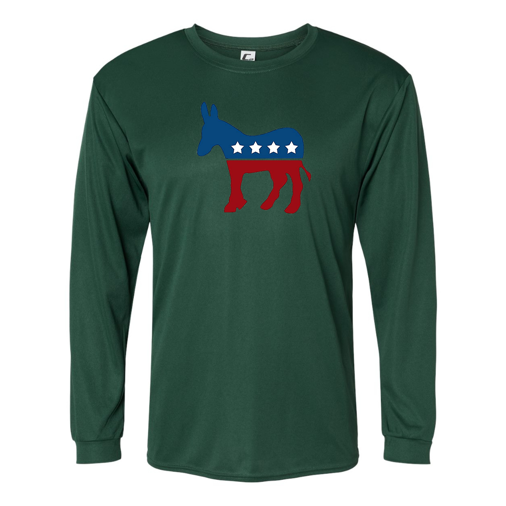 Men's Democrat Election Symbol Performance Long Sleeve T-Shirt