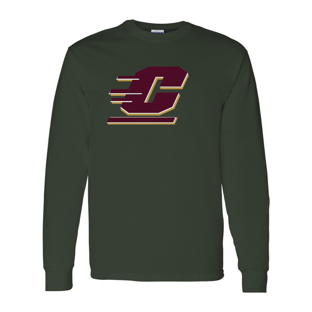 Men's Central Michigan Chippewas  Gildan Heavy Cotton Long Sleeve T-Shirt