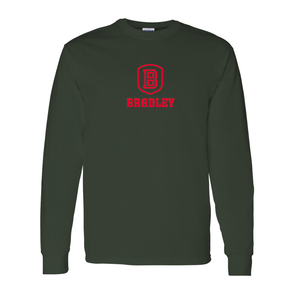 Men's Bradley Braves Gildan Heavy Cotton Long Sleeve T-Shirt