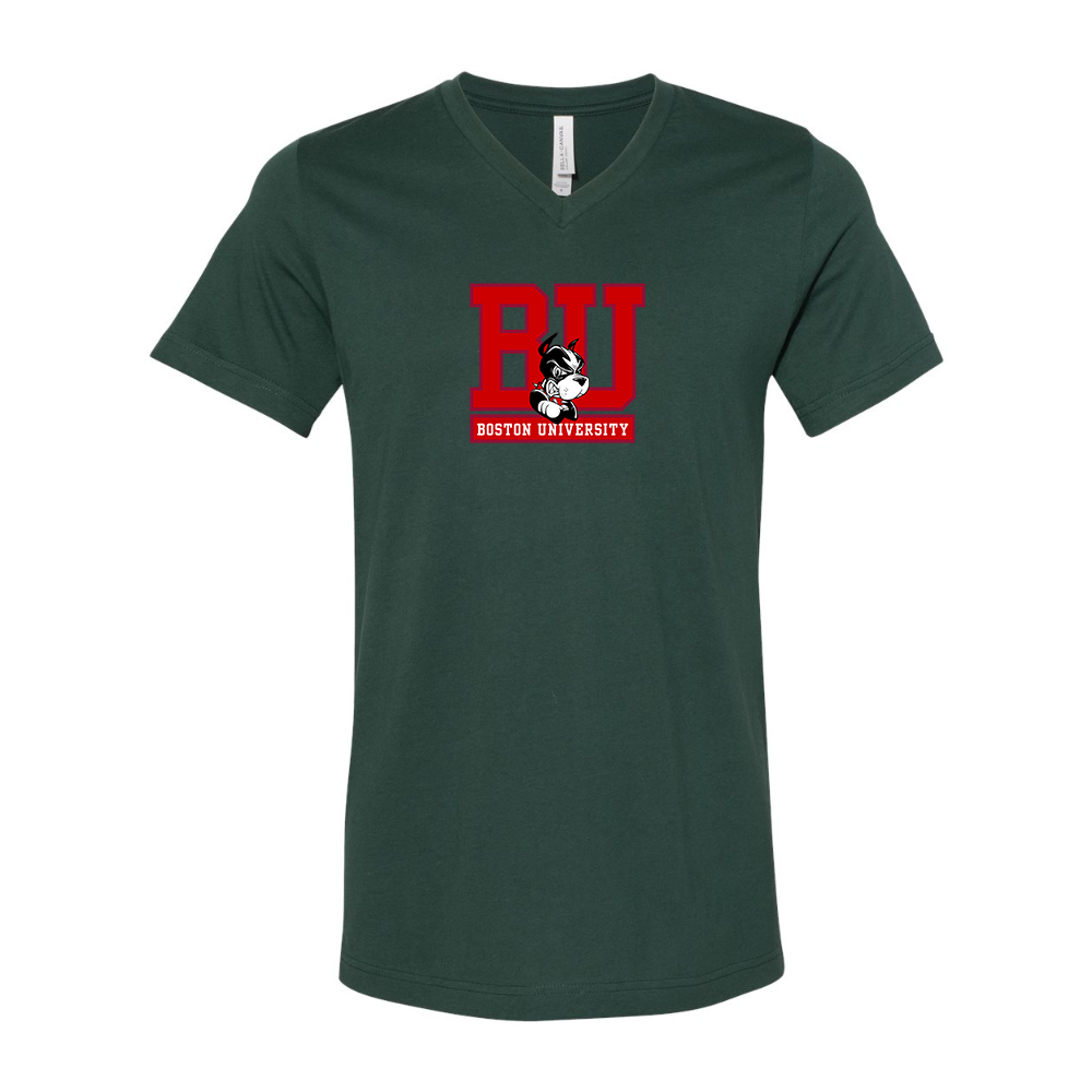 Boston University Terriers BELLA  CANVAS - Jersey V-Neck T-Shirt