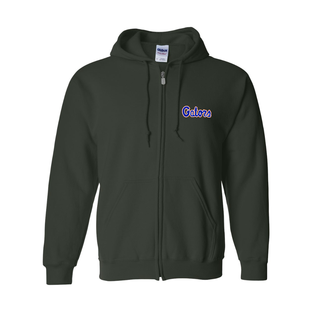 Men's Florida Gators Script Gildan  Heavy Blend Full Zip Hooded Sweatshirt