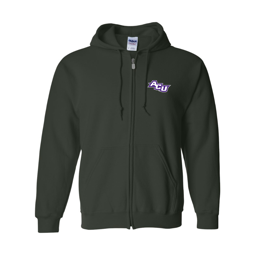 Men's Abilene Christian Wildcats   Gildan  Heavy Blend Full Zip Hooded Sweatshirt