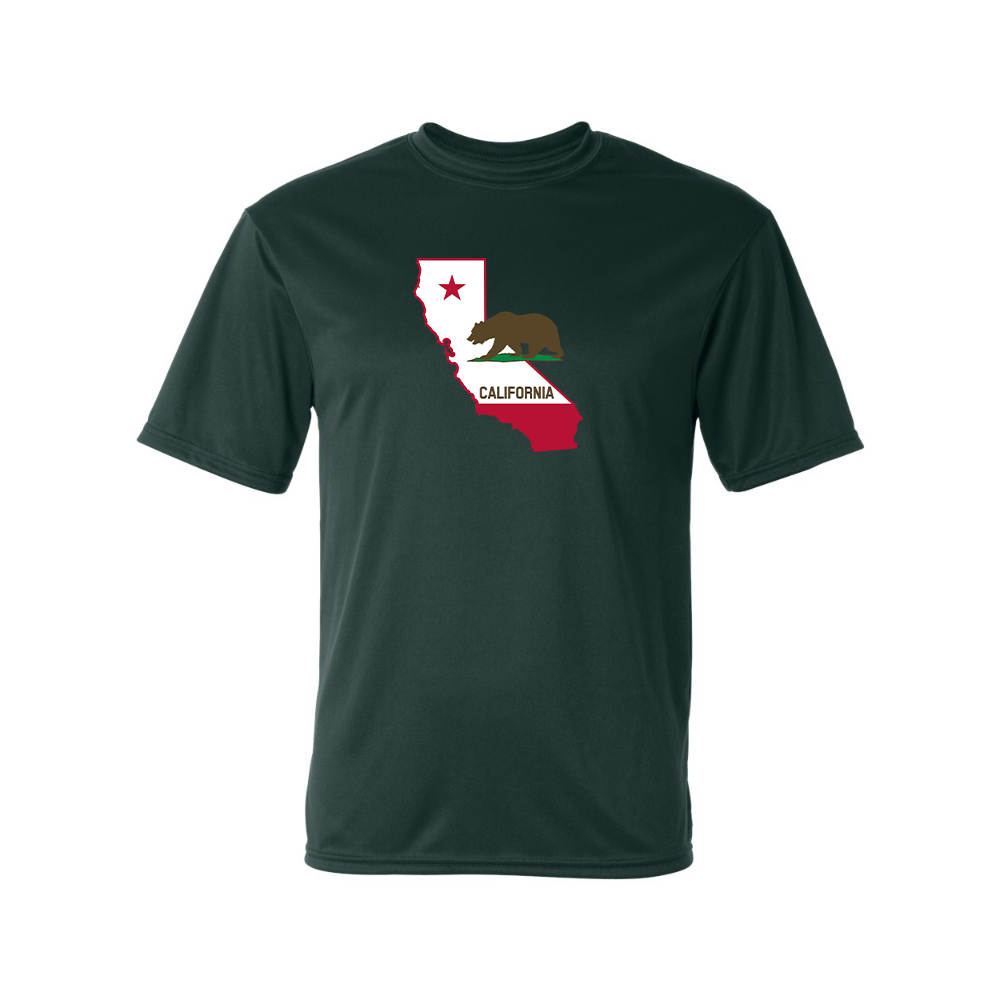 Men's California Bear Map  Performance T-Shirt